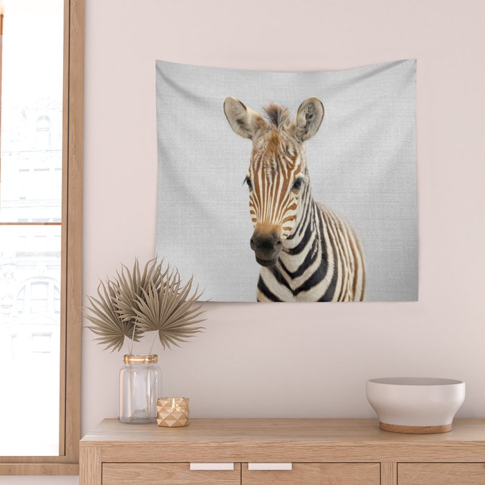 Baby Zebra - Colorful Wall Tapestry Gallery Image 2