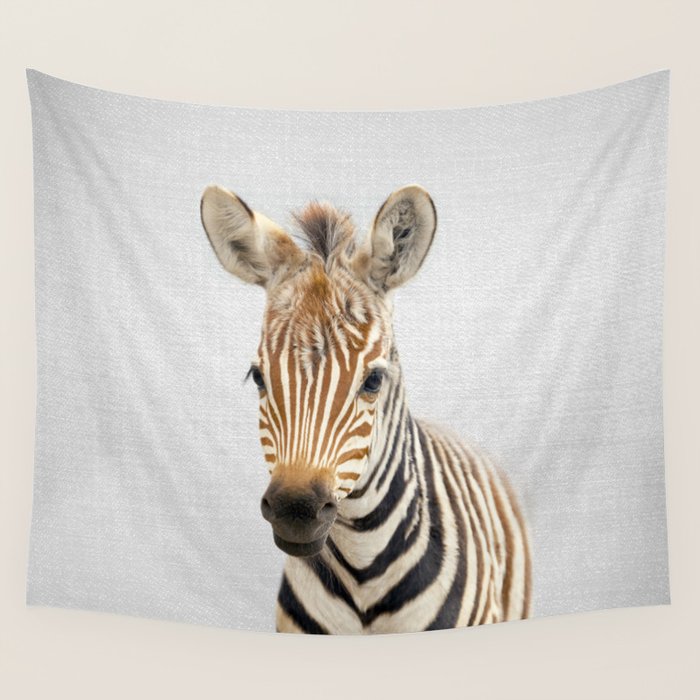 Baby Zebra - Colorful Wall Tapestry Gallery Image 1