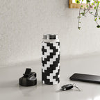 Urban Tribal Pattern No.17 - Aztec - Black and White Concrete Water Bottle Gallery Image 5