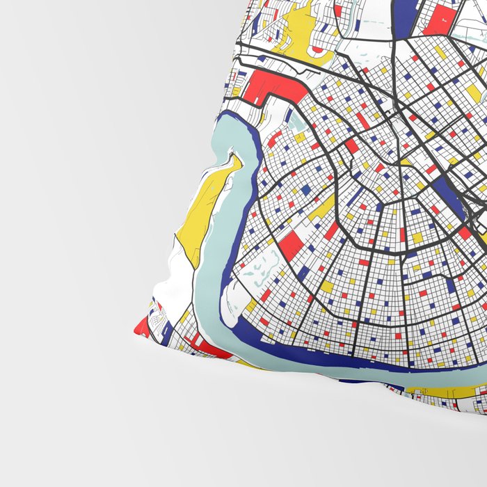 New Orleans, Louisiana City Map - Mondrian Pillow Sham Gallery Image 4