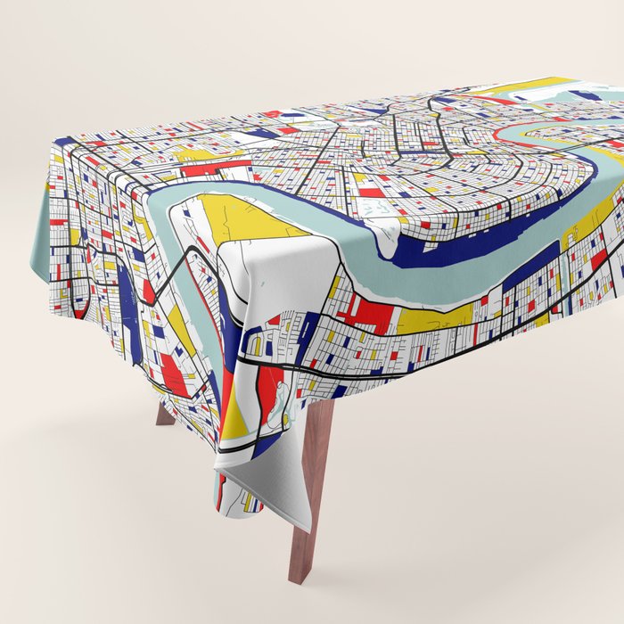 New Orleans, Louisiana City Map - Mondrian Tablecloth Gallery Image 1