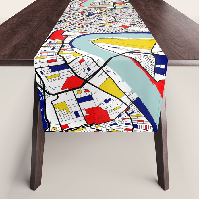New Orleans, Louisiana City Map - Mondrian Table Runner Gallery Image 1