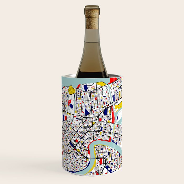 New Orleans, Louisiana City Map - Mondrian Wine Chiller Gallery Image 1