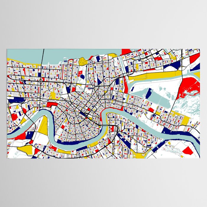 New Orleans, Louisiana City Map - Mondrian Tablecloth Gallery Image 2