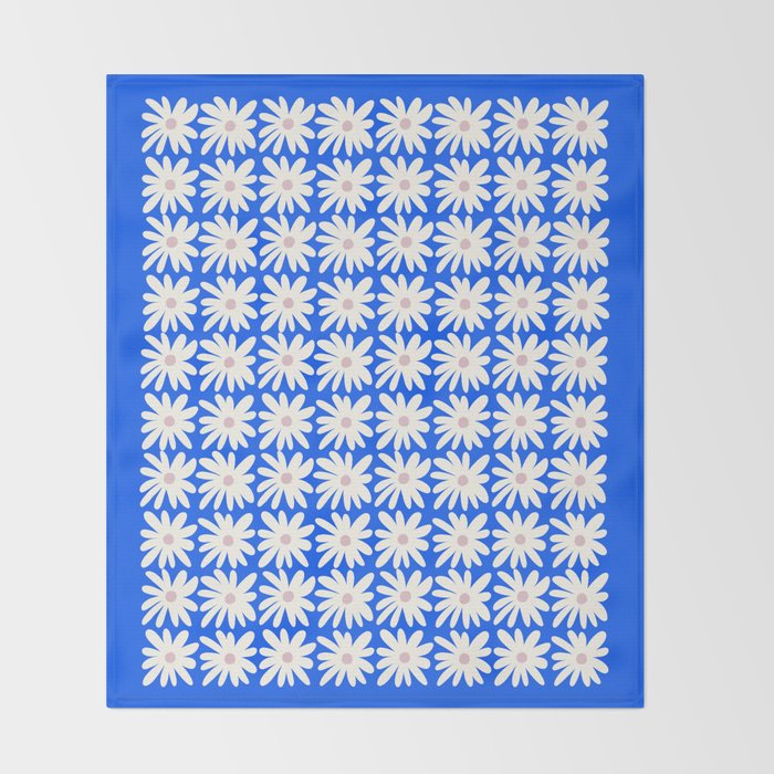 Daisies in Blue Throw Blanket Gallery Image 2