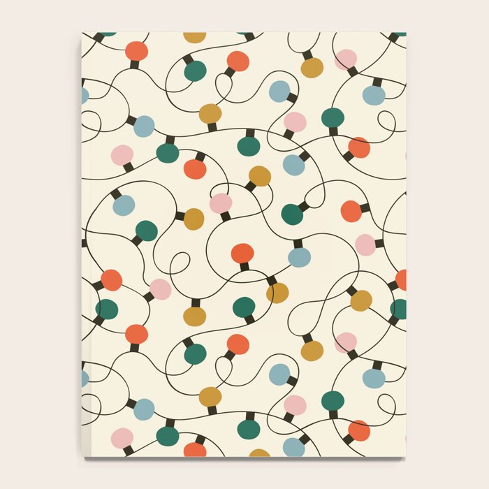 Vintage christmas lights art pattern Notebook Gallery Image 4