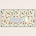Vintage christmas lights art pattern Desk Mat Gallery Image 1
