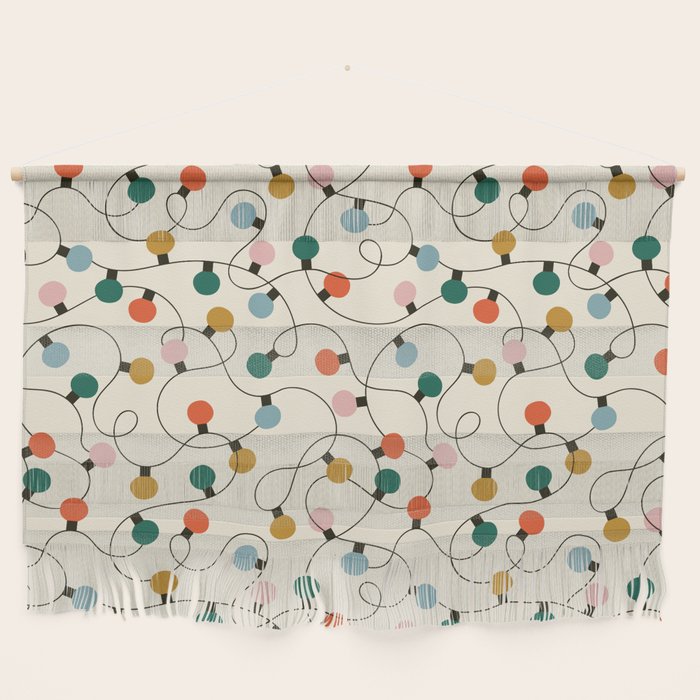 Vintage christmas lights art pattern Wall Hanging Gallery Image 1
