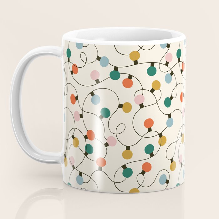 Vintage christmas lights art pattern Coffee Mug Gallery Image 3