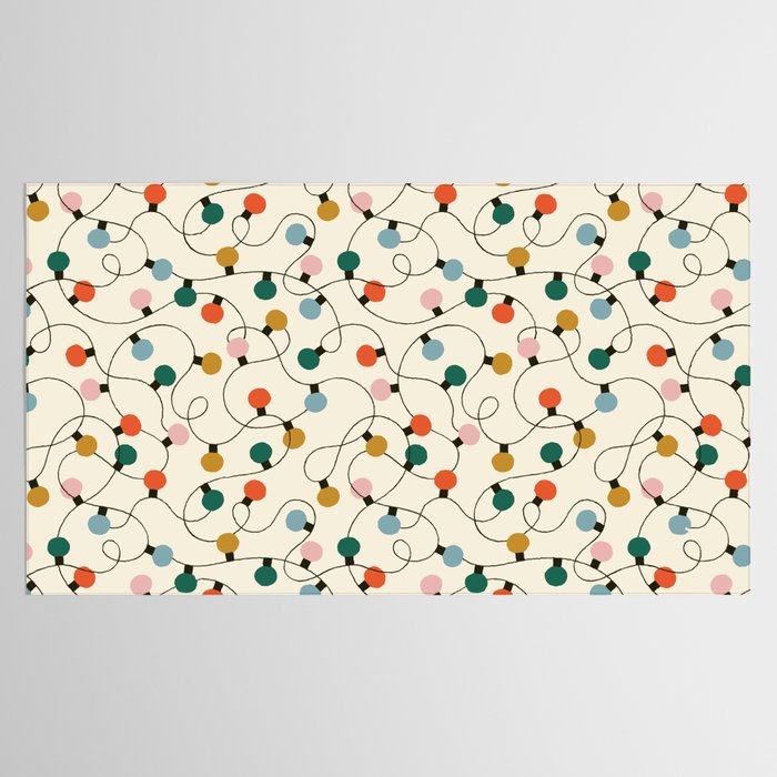 Vintage christmas lights art pattern Tablecloth Gallery Image 2