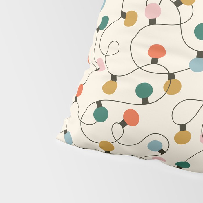 Vintage christmas lights art pattern Pillow Sham Gallery Image 4