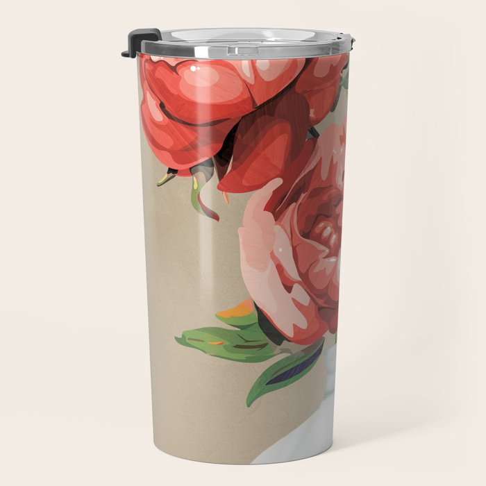 Vase of Flowers 4 Travel Mug Gallery Image 3