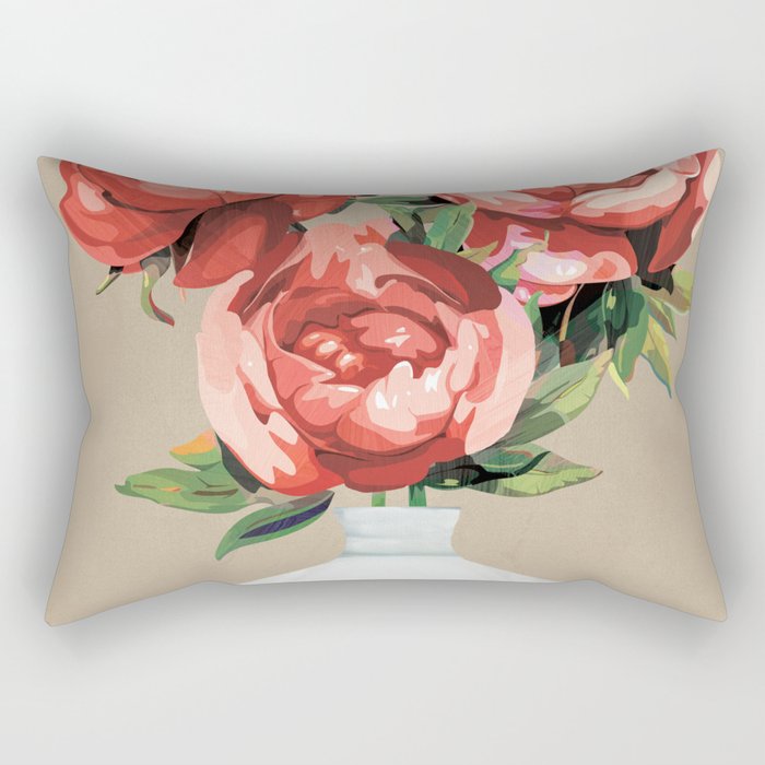 Vase of Flowers 4 Rectangular Pillow Gallery Image 1