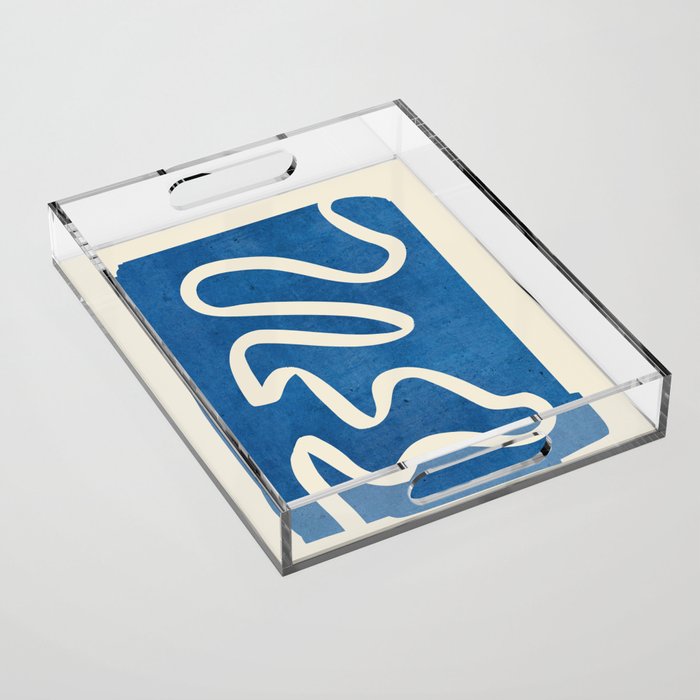 abstract minimal 31 Blue Acrylic Tray Gallery Image 1