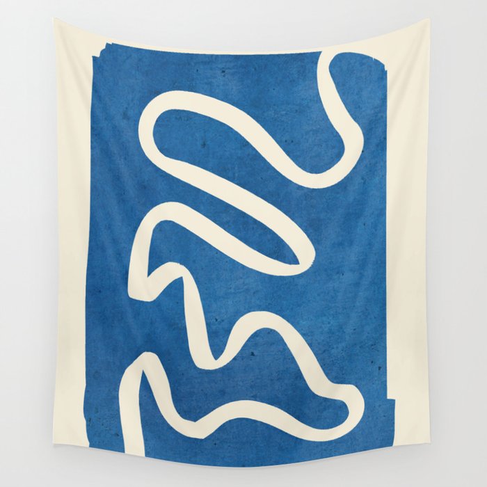 abstract minimal 31 Blue Wall Tapestry Gallery Image 1