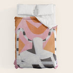 Pink And Orange Checkered Urn Vase Duvet Cover Gallery Image 6