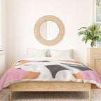 Pink And Orange Checkered Urn Vase Duvet Cover Gallery Image 3