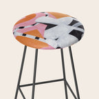 Pink And Orange Checkered Urn Vase Stool Gallery Image 2