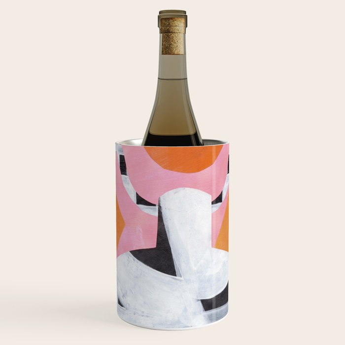 Pink And Orange Checkered Urn Vase Wine Chiller Gallery Image 1