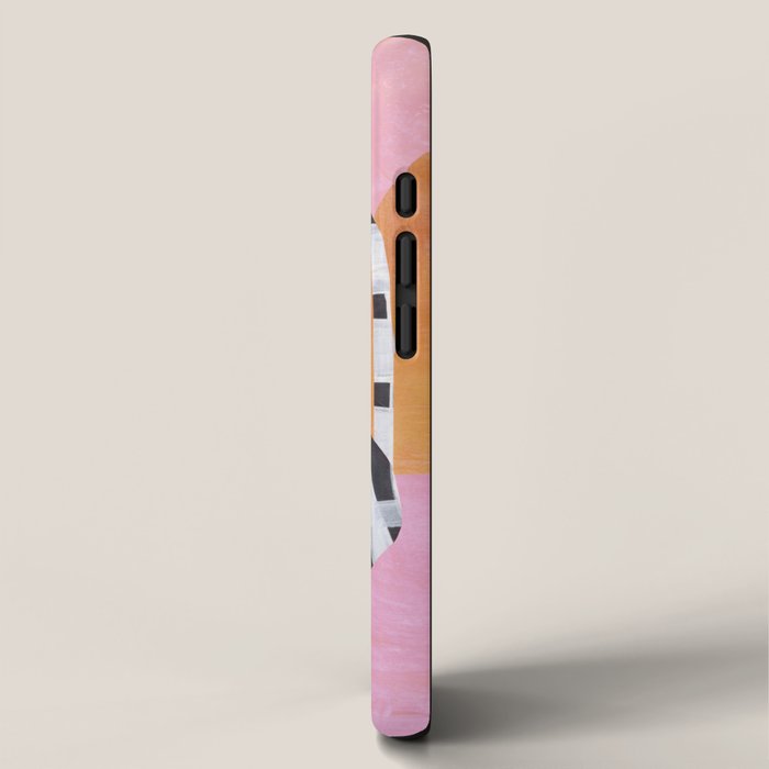 Pink And Orange Checkered Urn Vase iPhone Case Gallery Image 2
