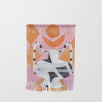 Pink And Orange Checkered Urn Vase Wall Hanging Gallery Image 1