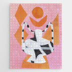 Pink And Orange Checkered Urn Vase Jigsaw Puzzle Gallery Image 1