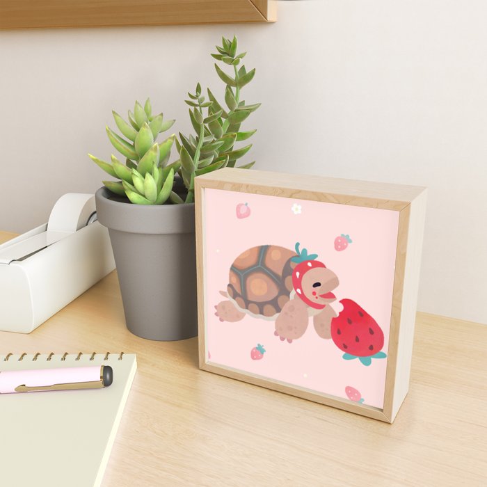 Tortoises love strawberries Mini Art Print Gallery Image 2
