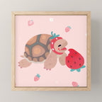 Tortoises love strawberries Mini Art Print Gallery Image 1