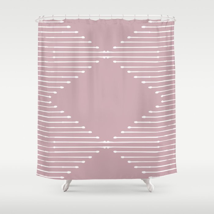 Geo (Linen Lilac) Shower Curtain Gallery Image 1