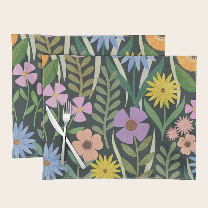 Wildflower Garden - Dark Placemat Gallery Image 1
