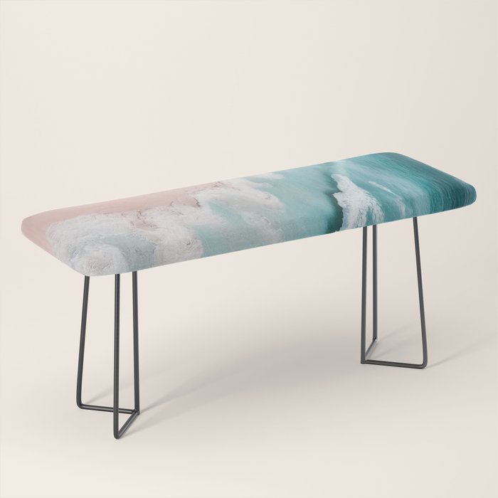 Dream Beach - Aerial Photography of Pink and Turquoise Coast Bench Gallery Image 1