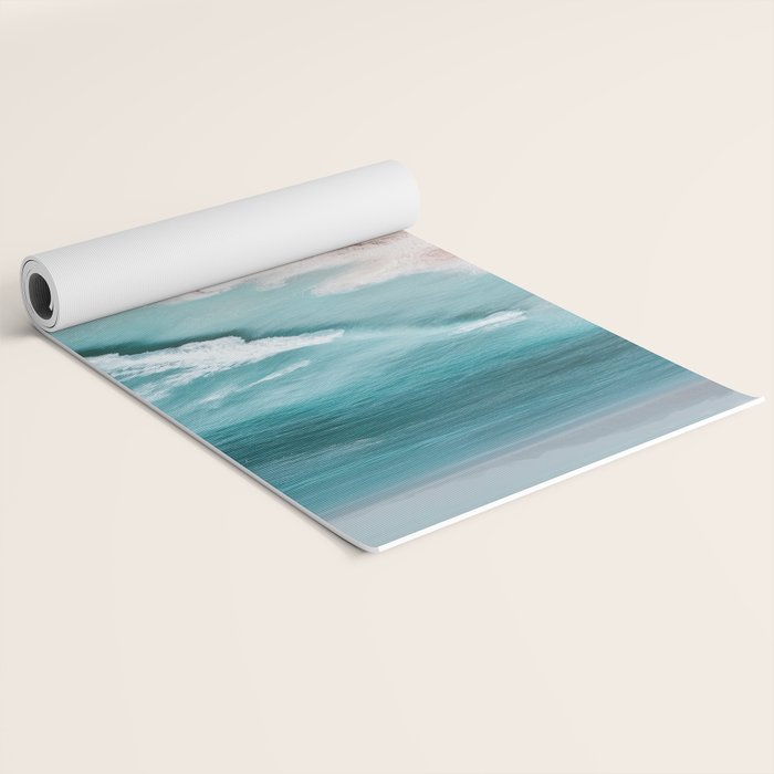 Dream Beach - Aerial Photography of Pink and Turquoise Coast Yoga Mat Gallery Image 2