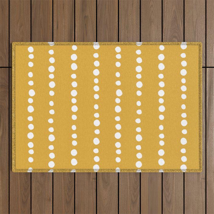Spotted, Mustard Yellow, Boho Prints Outdoor Rug Gallery Image 1