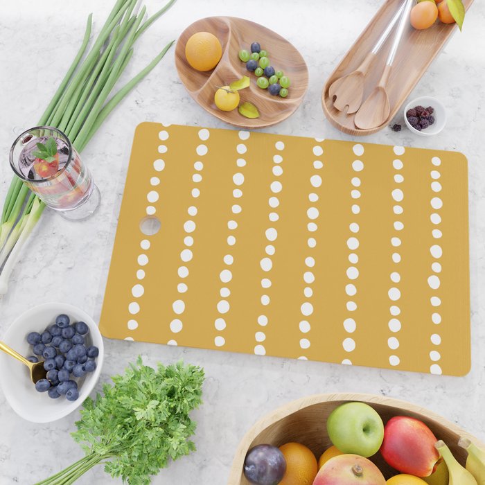 Spotted, Mustard Yellow, Boho Prints Cutting Board Gallery Image 2