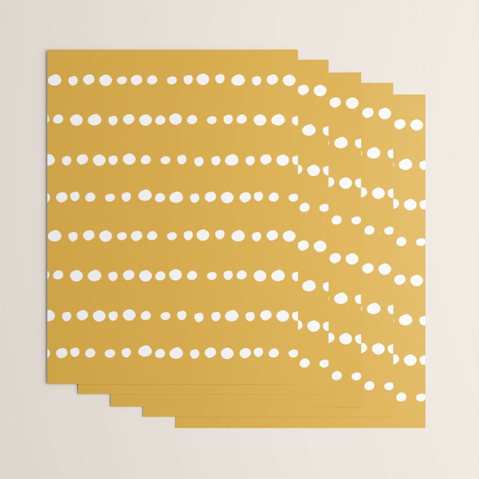 Spotted, Mustard Yellow, Boho Prints Wrapping Paper Gallery Image 3