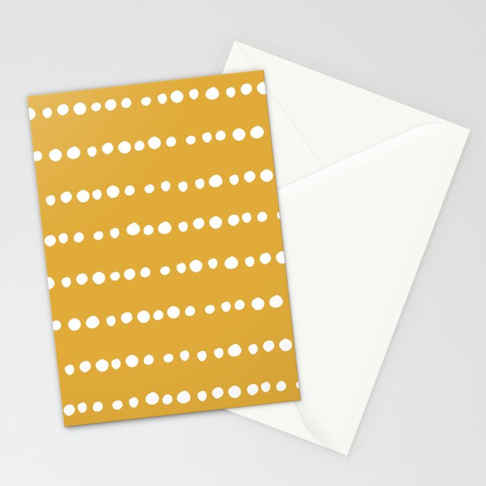 Spotted, Mustard Yellow, Boho Prints Stationery Card Gallery Image 2