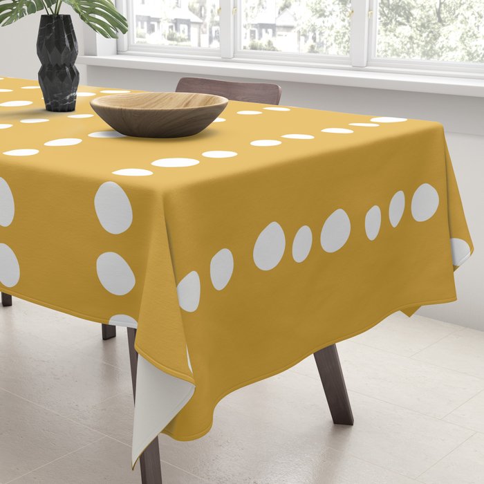 Spotted, Mustard Yellow, Boho Prints Tablecloth Gallery Image 3