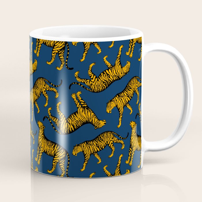 Tigers (Navy Blue and Marigold) Coffee Mug Gallery Image 1