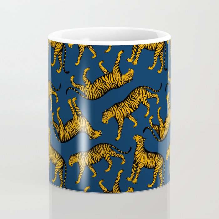 Tigers (Navy Blue and Marigold) Coffee Mug Gallery Image 4