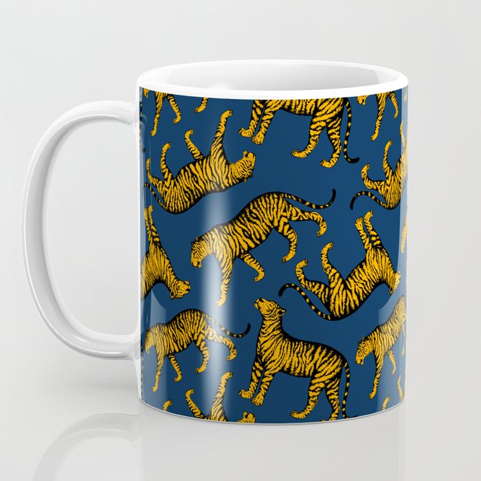 Tigers (Navy Blue and Marigold) Coffee Mug Gallery Image 3