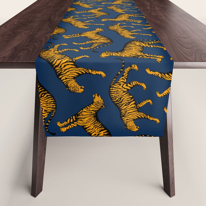 Tigers (Navy Blue and Marigold) Table Runner Gallery Image 1