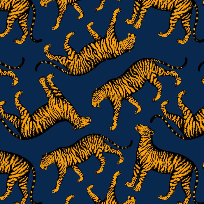 Tigers (Navy Blue and Marigold) Coffee Mug Gallery Image 2