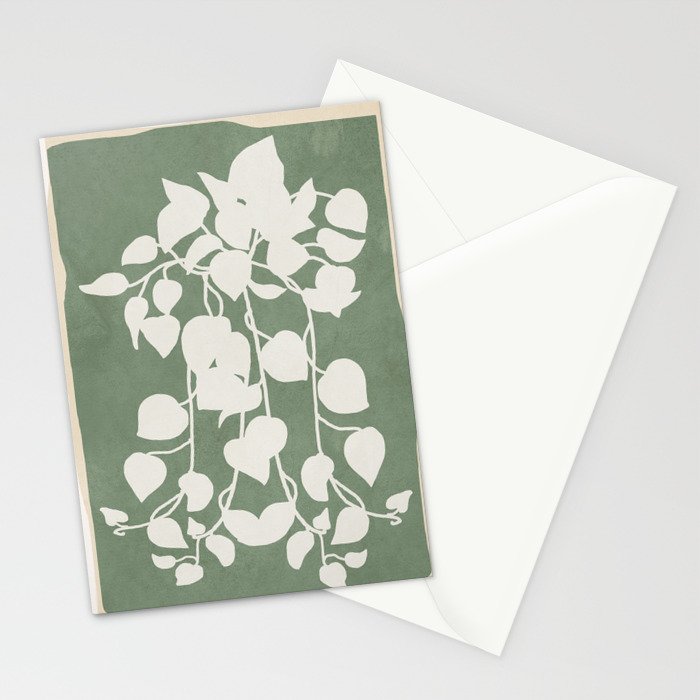 Minimal Abstract Leaves 16 Stationery Card Gallery Image 2