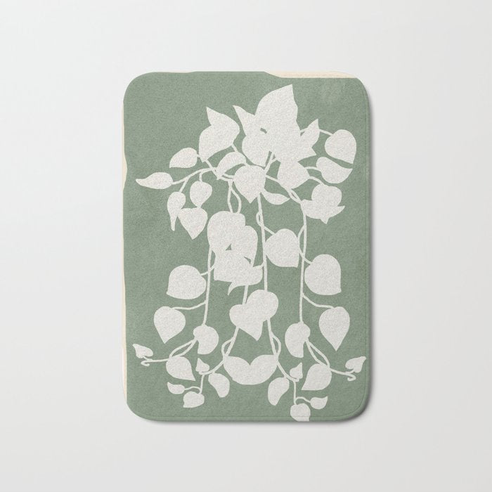 Minimal Abstract Leaves 16 Bath Mat Gallery Image 1