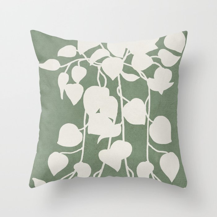 Minimal Abstract Leaves 16 Throw Pillow Gallery Image 6