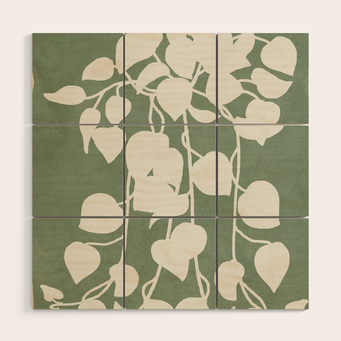 Minimal Abstract Leaves 16 Wood Wall Art Gallery Image 1