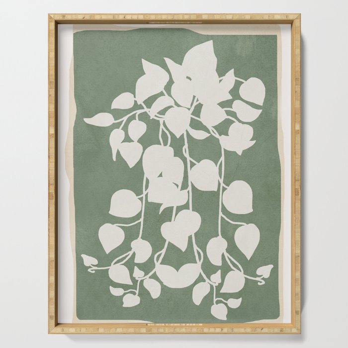 Minimal Abstract Leaves 16 Serving Tray Gallery Image 1