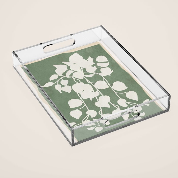 Minimal Abstract Leaves 16 Acrylic Tray Gallery Image 1