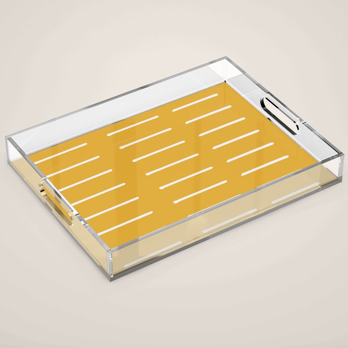 Mudcloth (Mustard Yellow) Acrylic Tray Gallery Image 1