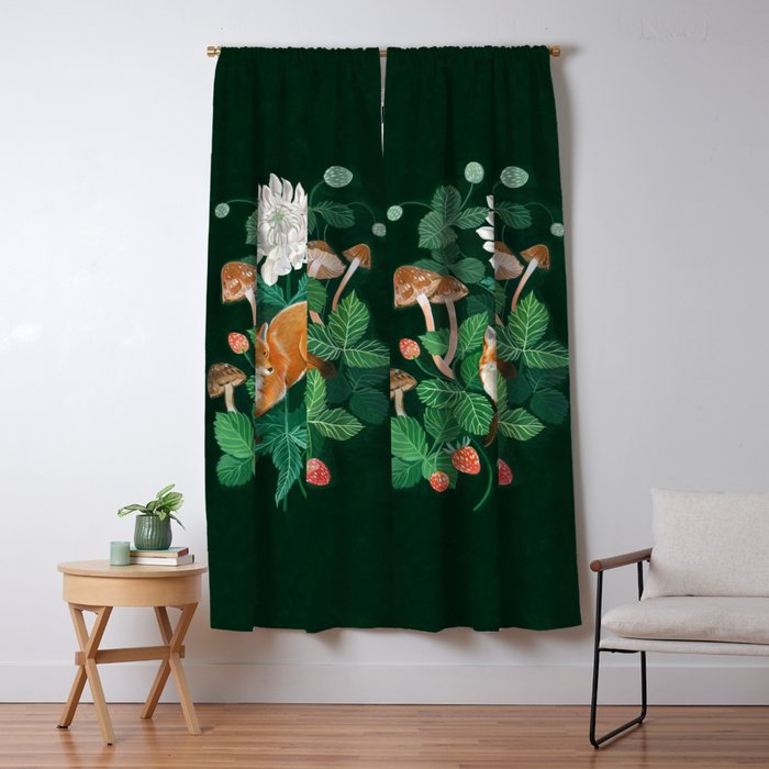 Strawberry Fox Window Curtain Gallery Image 1